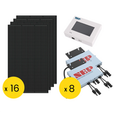 DIY 8kW Solar Grid Tie Kit with 16 Thornova 500W Solar Panels, 8 NEP Microinverters, and BDG Gateway